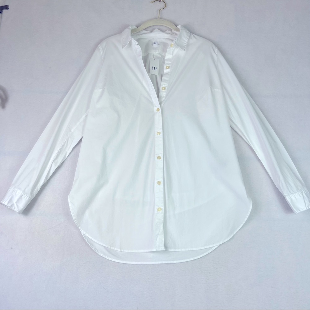 Gap maternity tailored optic white button  down shirt  size: extra small NWT - Picture 7 of 12